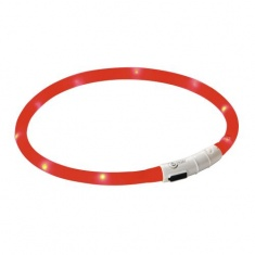Reflektierendes Hundehalsband  mit LED-Leuchte - ROT